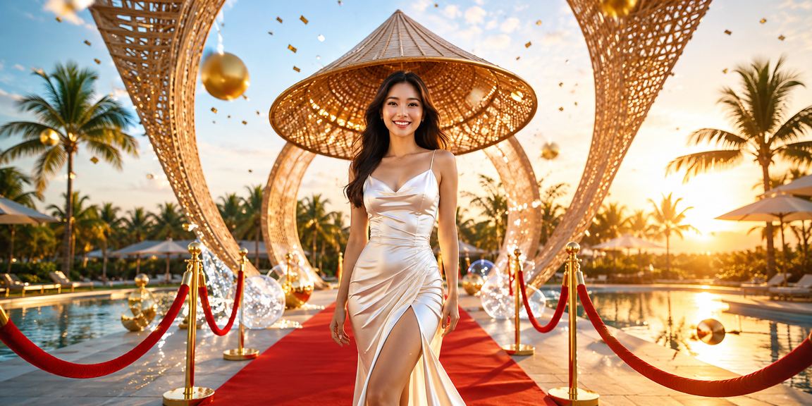 Phụ nữ đội nón lá tại Nha Trang với không khí cá cược và xổ số ven biển
